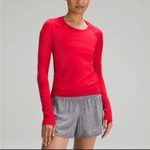 Lululemon long sleeve cropped swiftly, tech red